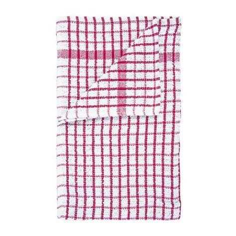 Red and white terry kitchen napkin
